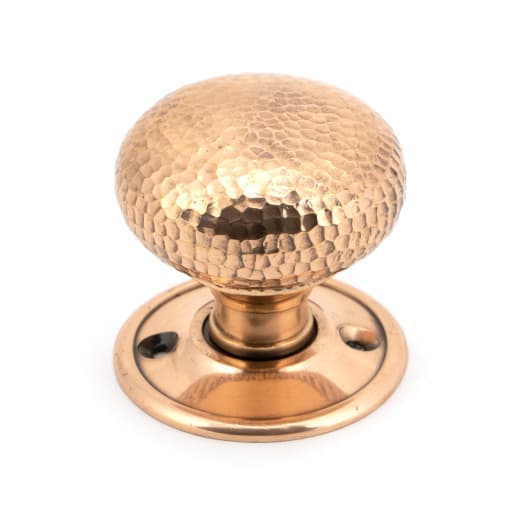 From The Anvil Polished Bronze Hammered Mushroom Mortice/Rim Knob Set
