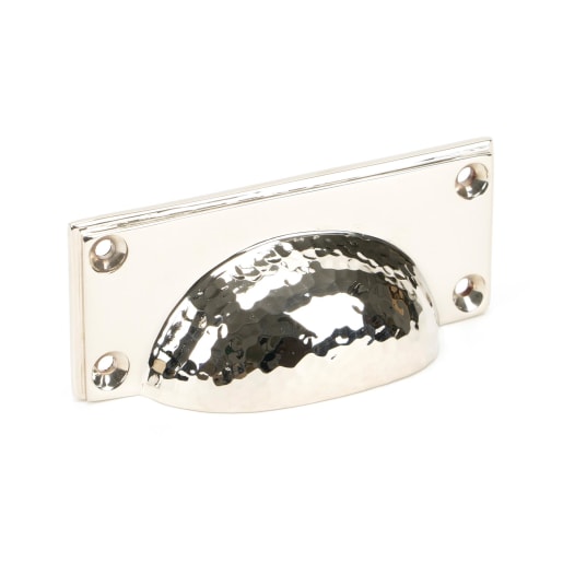 From The Anvil Polished Nickel Hammered Art Deco Drawer Pull