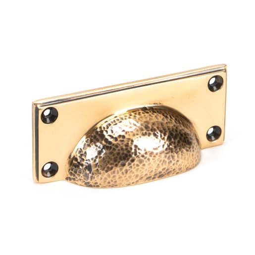 From The Anvil Polished Bronze Hammered Art Deco Drawer Pull