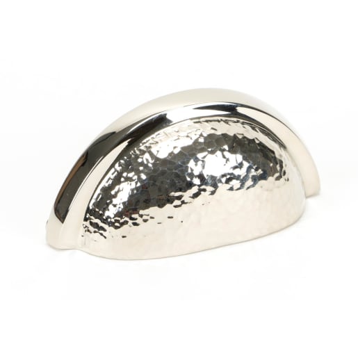From The Anvil Polished Nickel Hammered Regency Concealed Drawer Pull