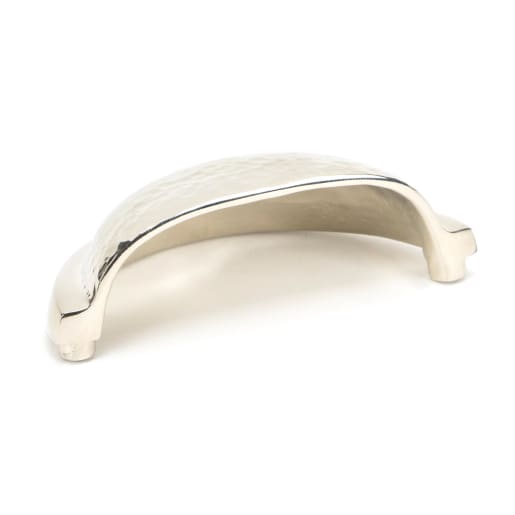 From The Anvil Polished Nickel Hammered Regency Concealed Drawer Pull