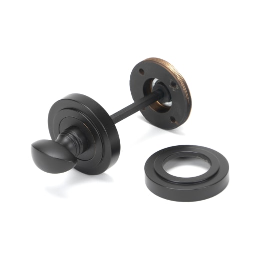 From The Anvil Aged Bronze Round Thumbturn Set (Art Deco)