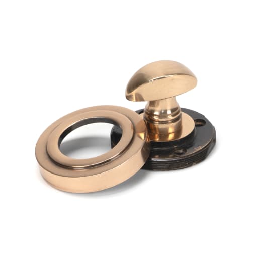 From The Anvil Polished Bronze Round Thumbturn Set (Art Deco)