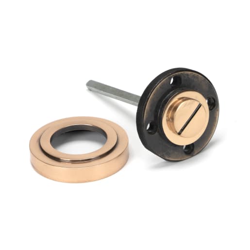 From The Anvil Polished Bronze Round Thumbturn Set (Art Deco)