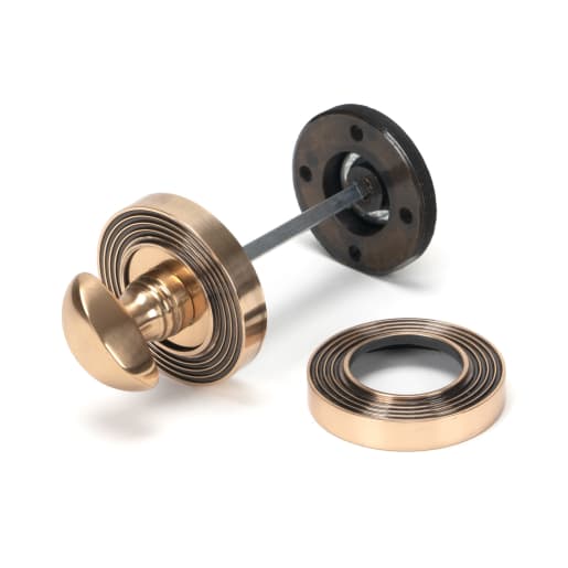 From The Anvil Polished Bronze Round Thumbturn Set (Beehive)