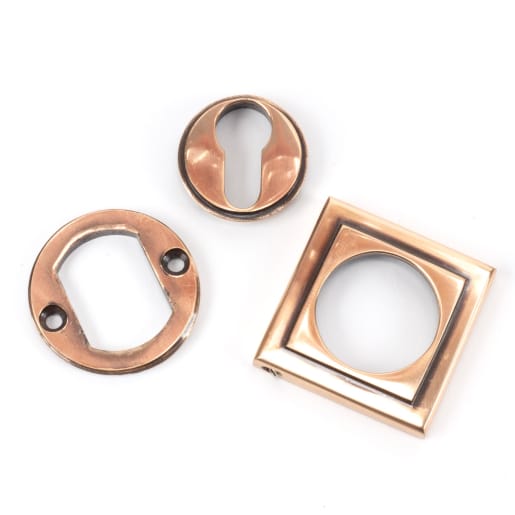 From The Anvil Polished Bronze Round Euro Escutcheon (Square)