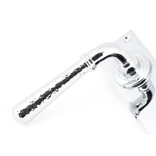 From The Anvil Polished Chrome Hammered Newbury Lever Lock Set