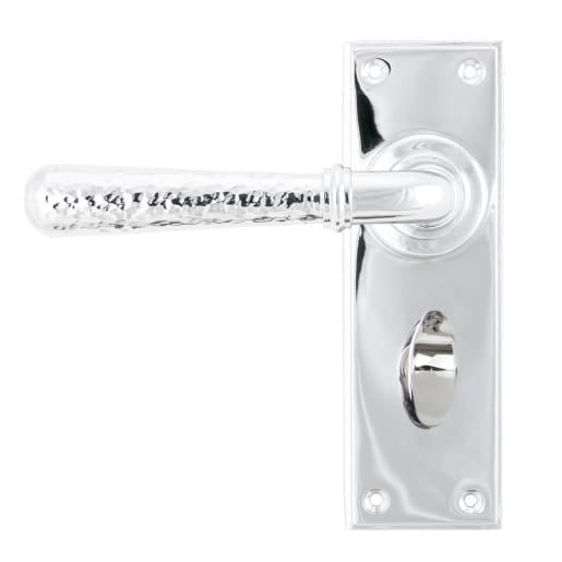 From The Anvil Polished Chrome Hammered Newbury Lever Bathroom Set