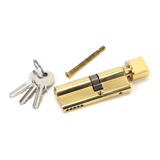 From The Anvil Lacquered Brass 35T/45 5pin Euro Cylinder/Thumbturn