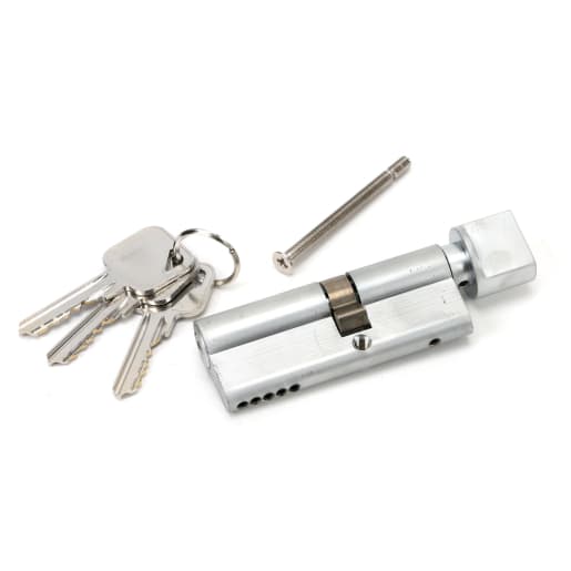 From The Anvil Satin Chrome 35T/45 5pin Euro Cylinder/Thumbturn