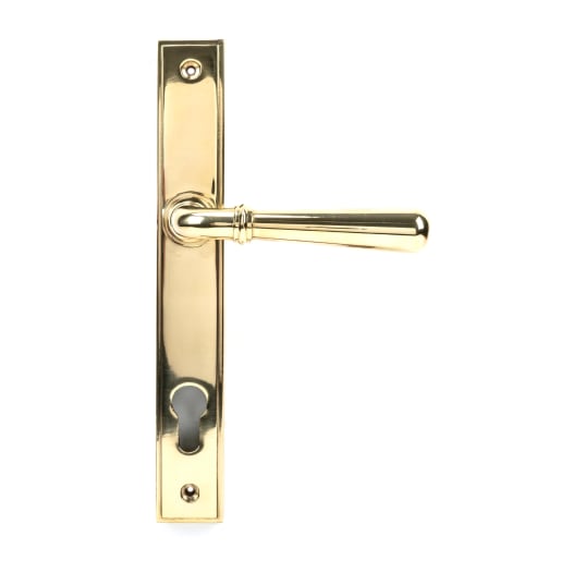 From The Anvil Polished Brass Newbury Slimline Lever Espag. Lock Set