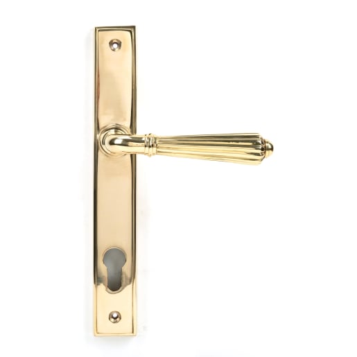 From The Anvil Polished Brass Hinton Slimline Lever Espag. Lock Set