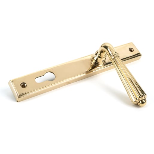 From The Anvil Polished Brass Hinton Slimline Lever Espag. Lock Set