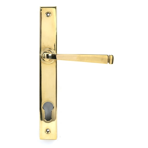 From The Anvil Polished Brass Avon Slimline Lever Espag. Lock Set