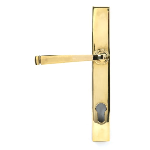 From The Anvil Polished Brass Avon Slimline Lever Espag. Lock Set
