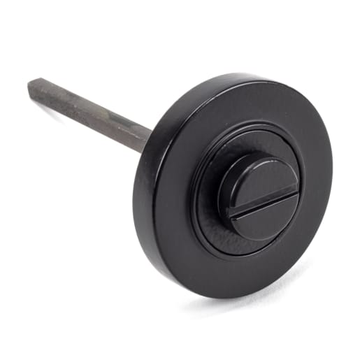 From The Anvil Matt Black Round Thumbturn Set (Plain)