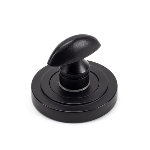From The Anvil Matt Black Round Thumbturn Set (Art Deco)