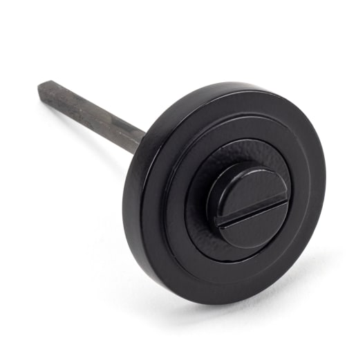 From The Anvil Matt Black Round Thumbturn Set (Art Deco)