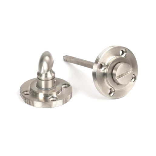 From The Anvil Satin Marine SS (316) Round Thumbturn Set (Art Deco)