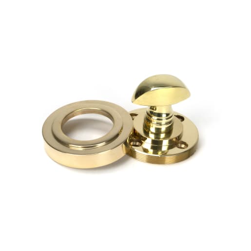 From The Anvil Polished Brass Round Thumbturn Set (Art Deco)