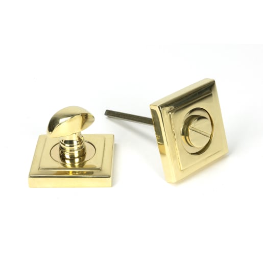 From The Anvil Polished Brass Round Thumbturn Set (Square)