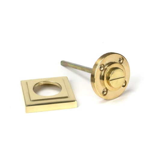 From The Anvil Polished Brass Round Thumbturn Set (Square)