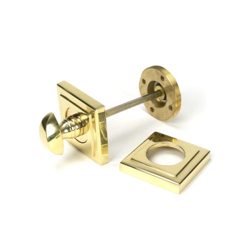 From The Anvil Polished Brass Round Thumbturn Set (Square)