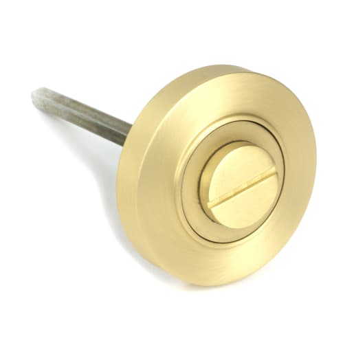 From The Anvil Satin Brass Round Thumbturn Set (Plain)