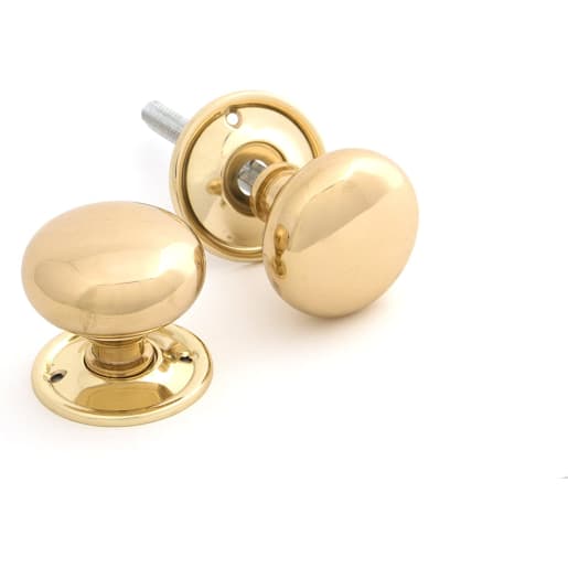 From the Anvil Mushroom Mortice/Rim Knob Set Polished Brass