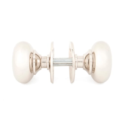 From the Anvil Mushroom Mortice/Rim Knob Set Polished Nickel