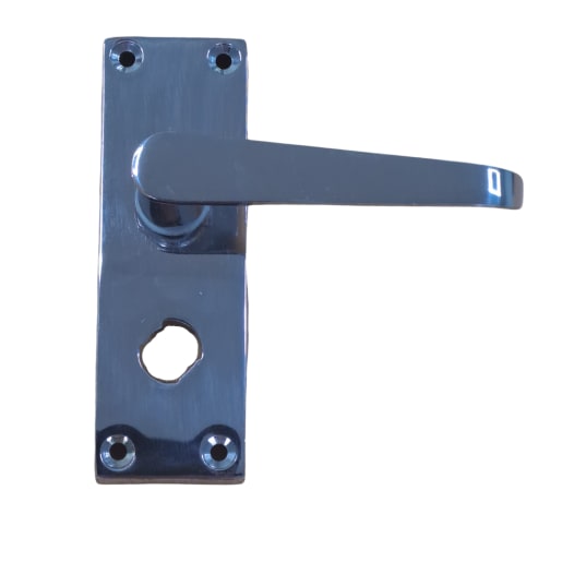 Victorian Privacy Straight Lock Door Handle Chrome Plated