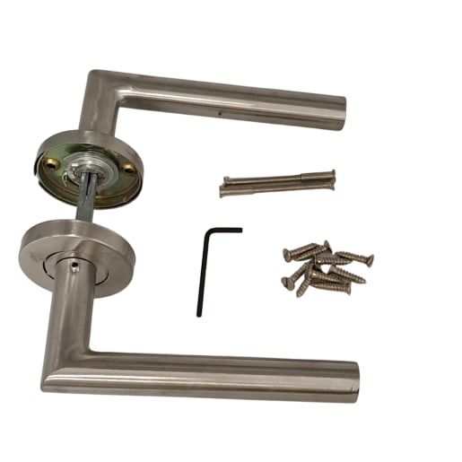 Lever Latch Straight Handle Set Stainless Steel