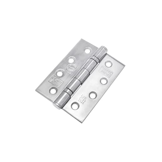 Locksmyth Grade 11 Fire Rated Ball Bearing Hinge 102 x 75 x 64mm Polished Stainless Steel Pack of 3