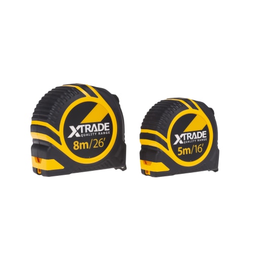 XTRADE 5m/16ft & 8m/26ft Tape Measure Twin Pack