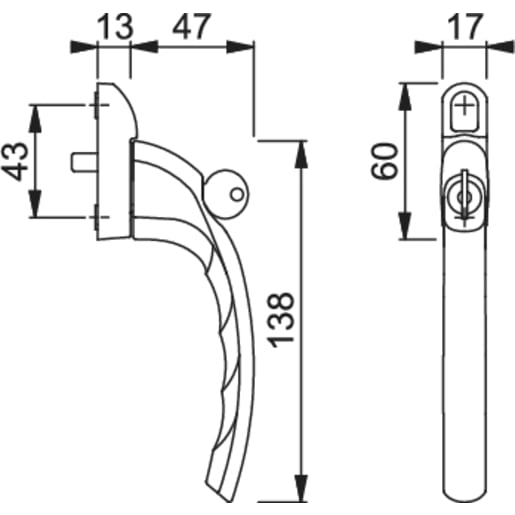 Hoppe Duraplus Tokyo Espagnolette Window Handle 138 x 17mm White