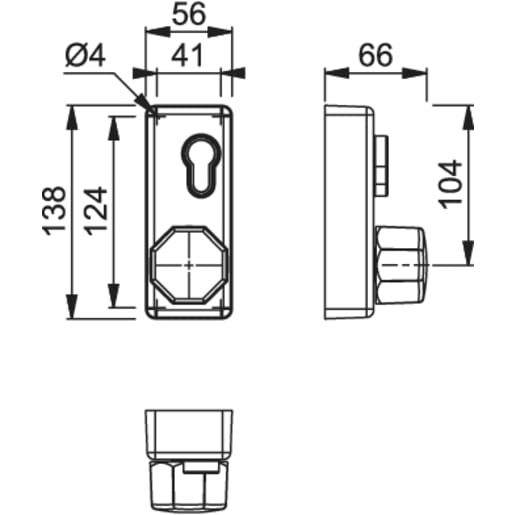 ARRONE Outside Access Device with Octagonal Knob No Cylinder AR886K-SE