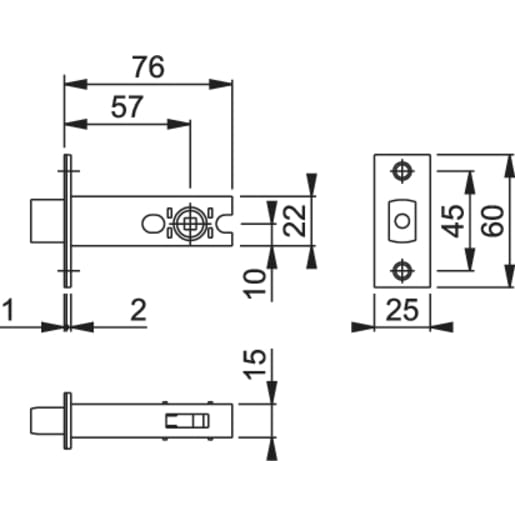 ARRONE Mortice Bathroom Deadbolt AR8018-76-SC/EB