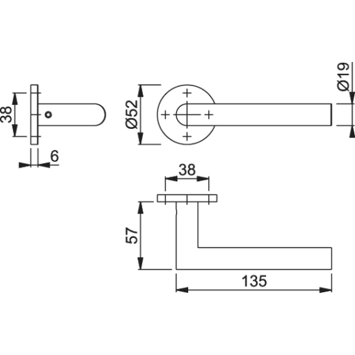 ARRONE Lever Handle Set on Rose for Interior Doors Stainless Steel AR964/60