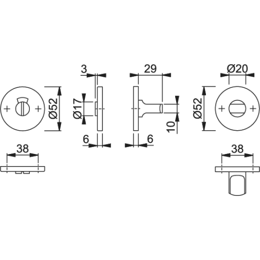 ARRONE Bathroom Turn and Indicator Set Grade 304 Stainless Steel AR961