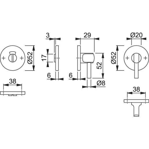 ARRONE Disabled Bathroom Turn and Indicator Set Grade 304 Stainless Steel AR961
