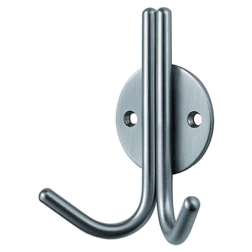 Eurospec Coat Hook Double 100mm Satin Stainless Steel