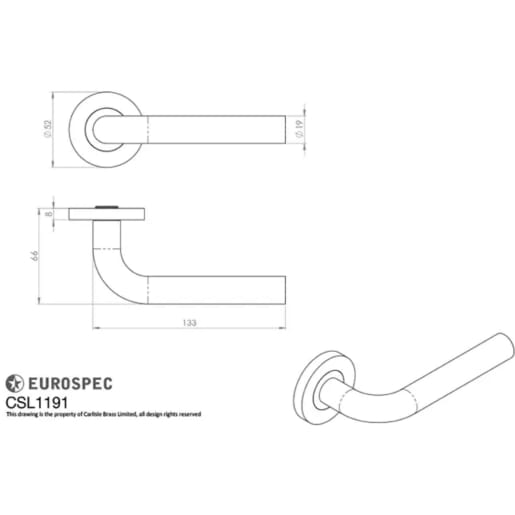 Eurospec Contract Straight Lever on Sprung Rose Satin Stainless Steel