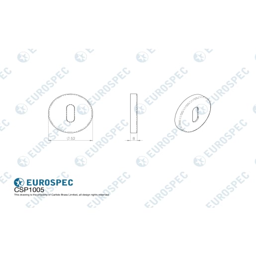 Eurospec Euro Keyhole Escutcheon 52mm Polished Stainless Steel