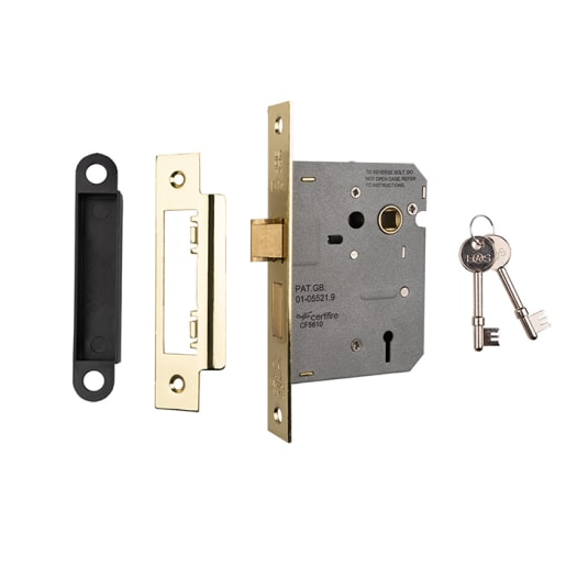 Eurospec Contract Easi-T 3-Lever Sashlock Radius 76mm Electro Brassed