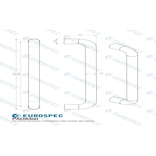 Eurospec 'D' Shaped Pull Handle 67 x 19mm Satin Anodised Aluminium