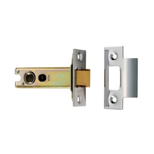 Eurospec Heavy Sprung Tubular Latch 76mm Bright Stainless Steel/Satin Stainless Steel