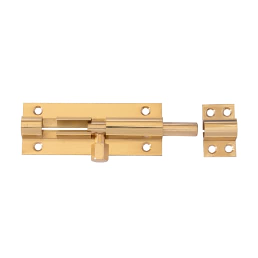 Frisco Straight Barrel Bolt Heavy Duty 102mm x 38mm Polished Brass