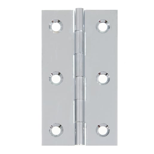 Eclipse Solid Drawn Brass Hinge 76 x 41mm Polished Chrome