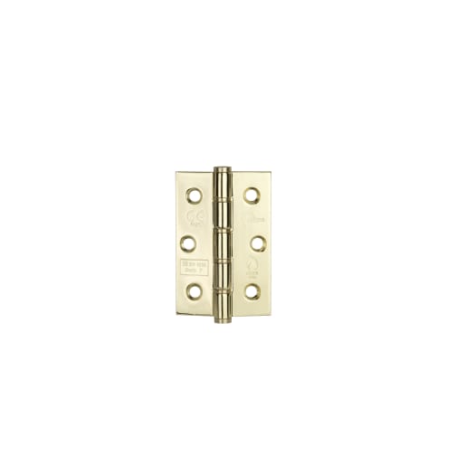 Eclipse Stainless Steel Washered Hinge 76 x 51 x 2mm Electro Brassed