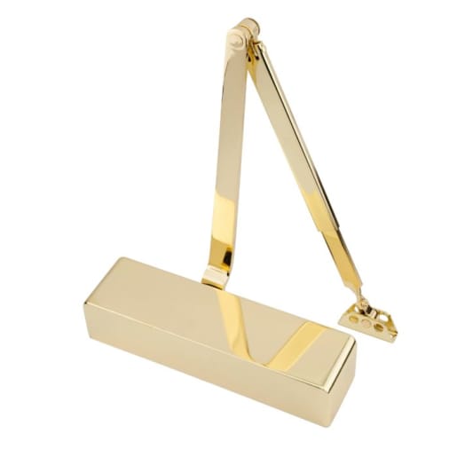 Frisco Door Closer with Matching Arm & Radius Cover FD60 Brass